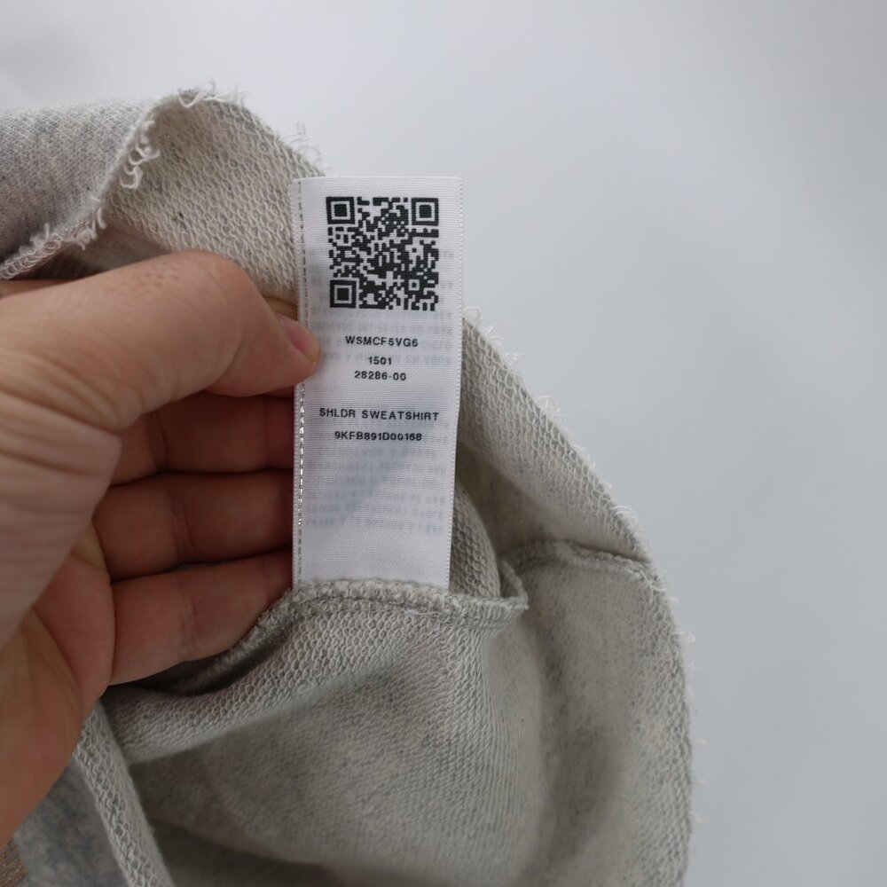 NWT True religion Sweatshirt Womens XS gray Cold Shoulder Sweatshirt embellished - Picture 8 of 13